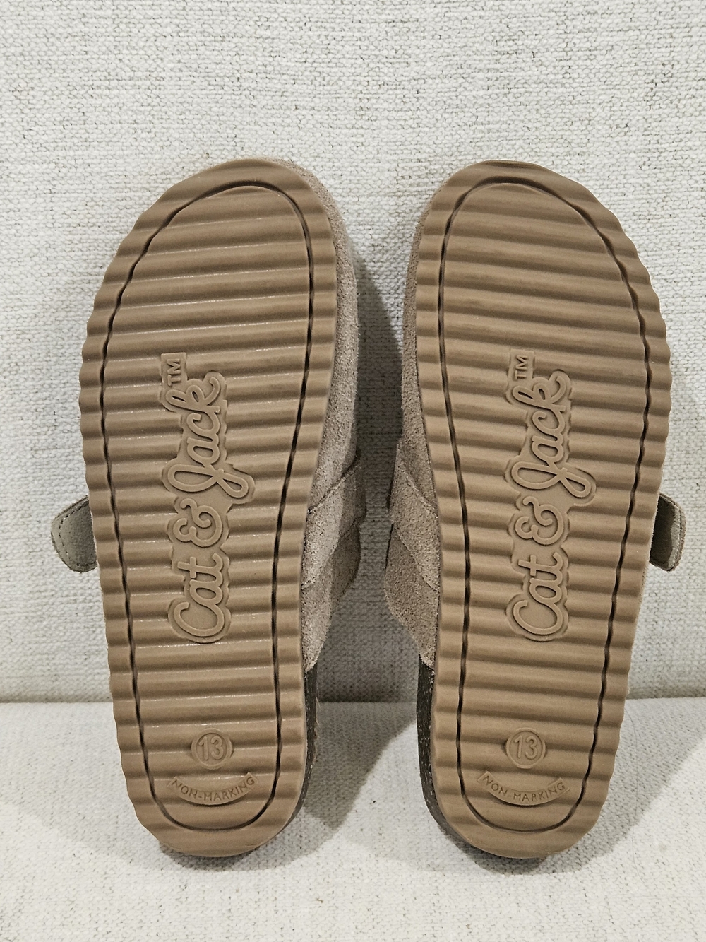 Cat & Jack Kids Tan Suede Slip-On Clogs with Buckle - Picture 3 of 4